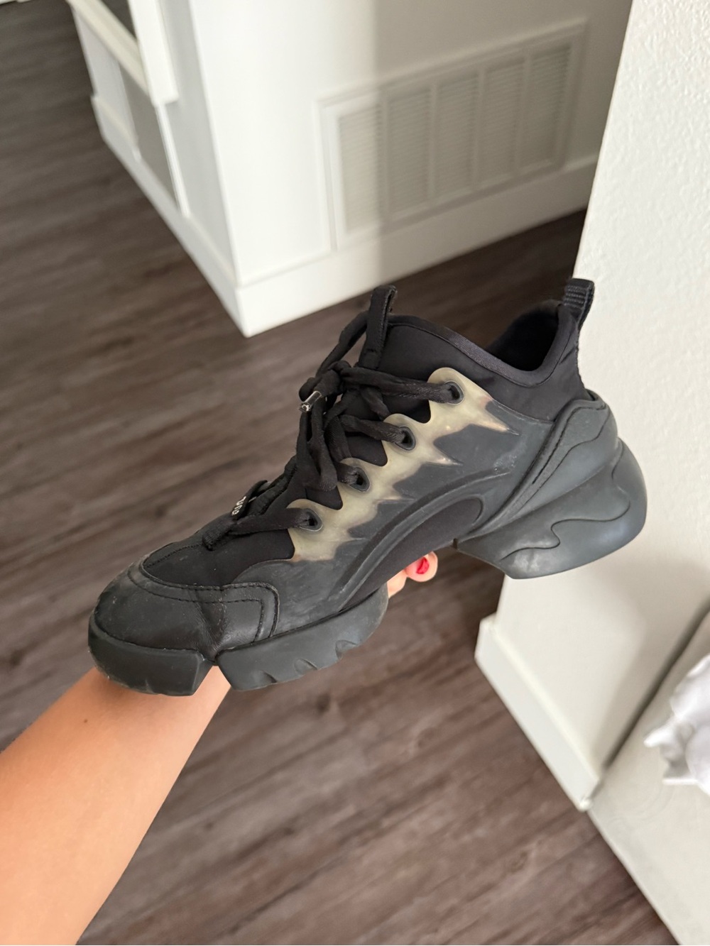 Dior Black Chunky Lace-Up Women's Sneakers 6/6.5 - Picture 2 of 4